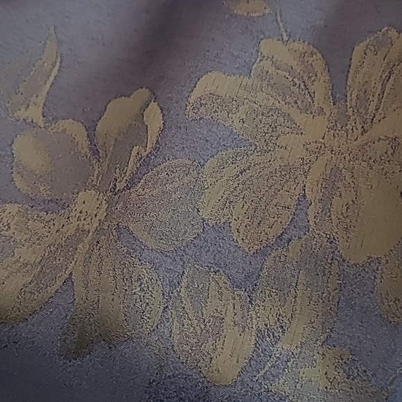 H&M Satin Floral High Waisted Pencil Skirt Navy Blue Black 6 - Picture 4 of 4